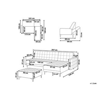 Beliani Ecksofa mit Ottomane aus Polyester Modern ABERDEEN  