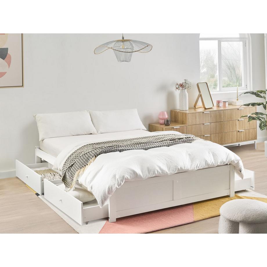 Beliani Letto con cassetti contenitore senza testata en Legno compensato Scandinavo BRUX  