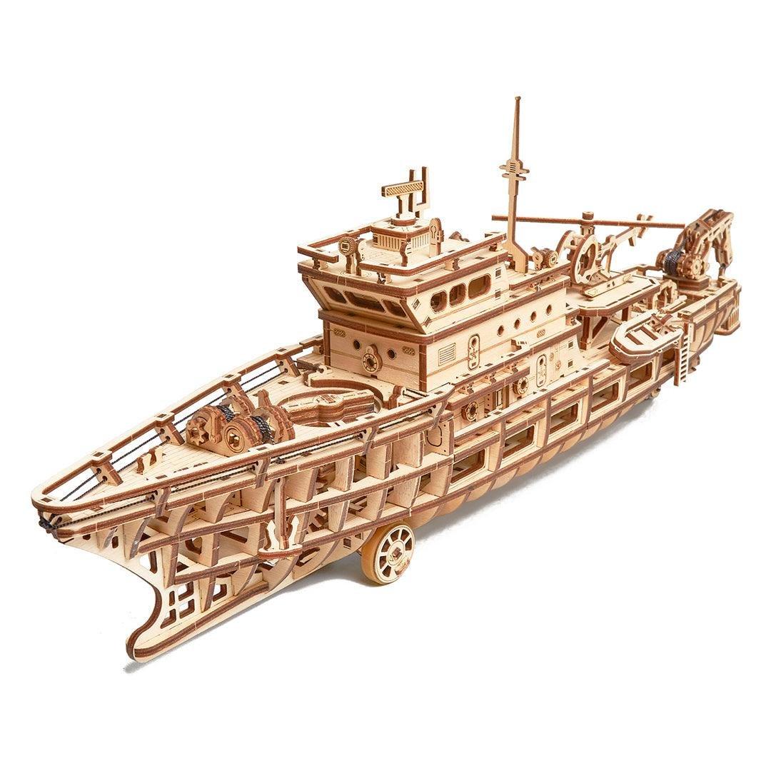 Wood Trick  Bateau de recherche - Kit de construction en bois 3D 