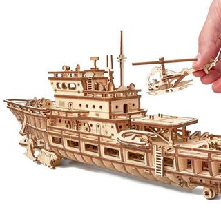 Wood Trick  Bateau de recherche - Kit de construction en bois 3D 