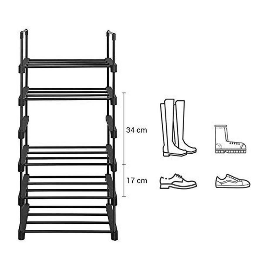 Pricenet Platzsparendes Schuhregal mit 6 Ablagen – stabiler Organizer aus Eisen  
