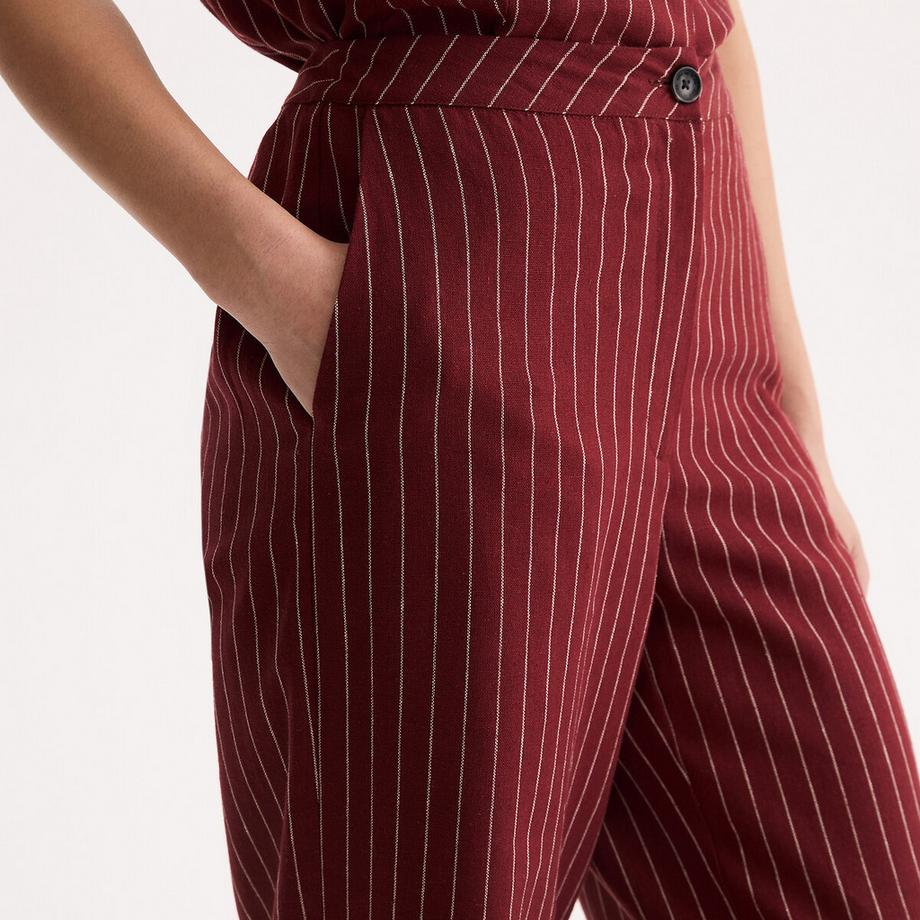 La Redoute Collections Pantaloni ampi a righe in lino viscosa  