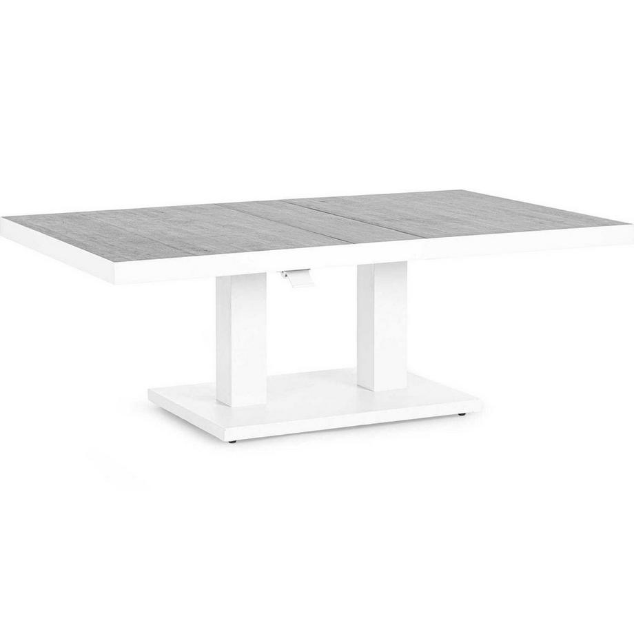 mutoni Garten Couchtisch Truman höhenverstellbar weiss 140x85  