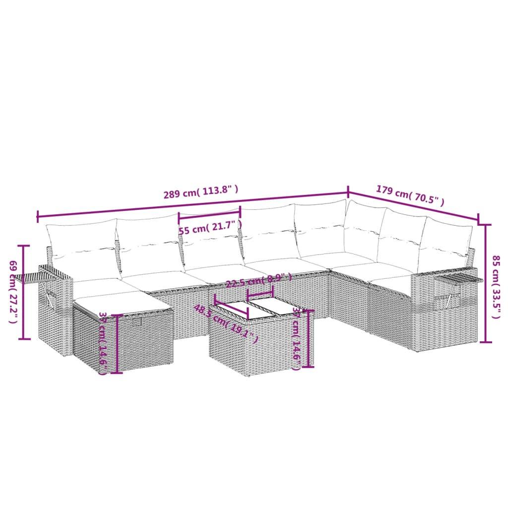 VidaXL set divano da giardino Polirattan  