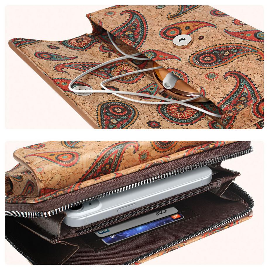 Avizar Pochette Liège Double Poche Cachemire  