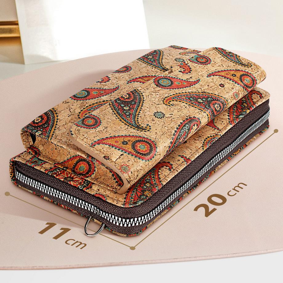 Avizar Pochette Liège Double Poche Cachemire  
