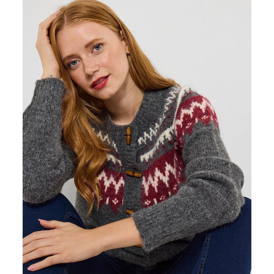 Joe Browns Fair Isle Strickjacke mit Knebelverschluss  