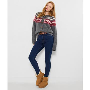 Fair-Isle Strickjacke mit Knebelverschluss