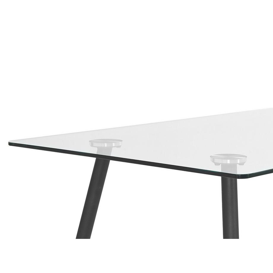 Beliani Table de repas en Verre de sécurité Moderne MIDLAND  