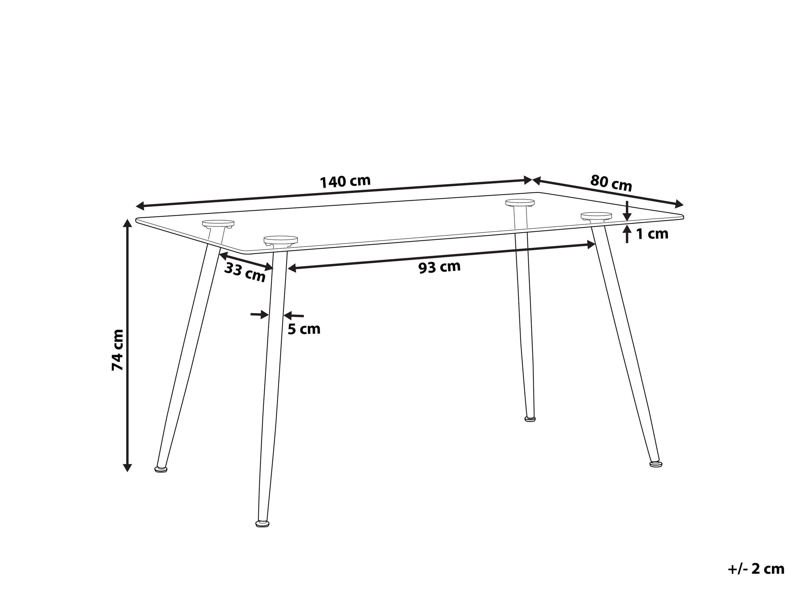 Beliani Table de repas en Verre de sécurité Moderne MIDLAND  