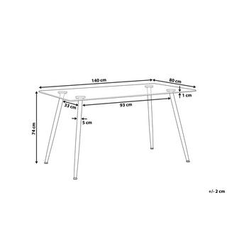 Beliani Table de repas en Verre de sécurité Moderne MIDLAND  