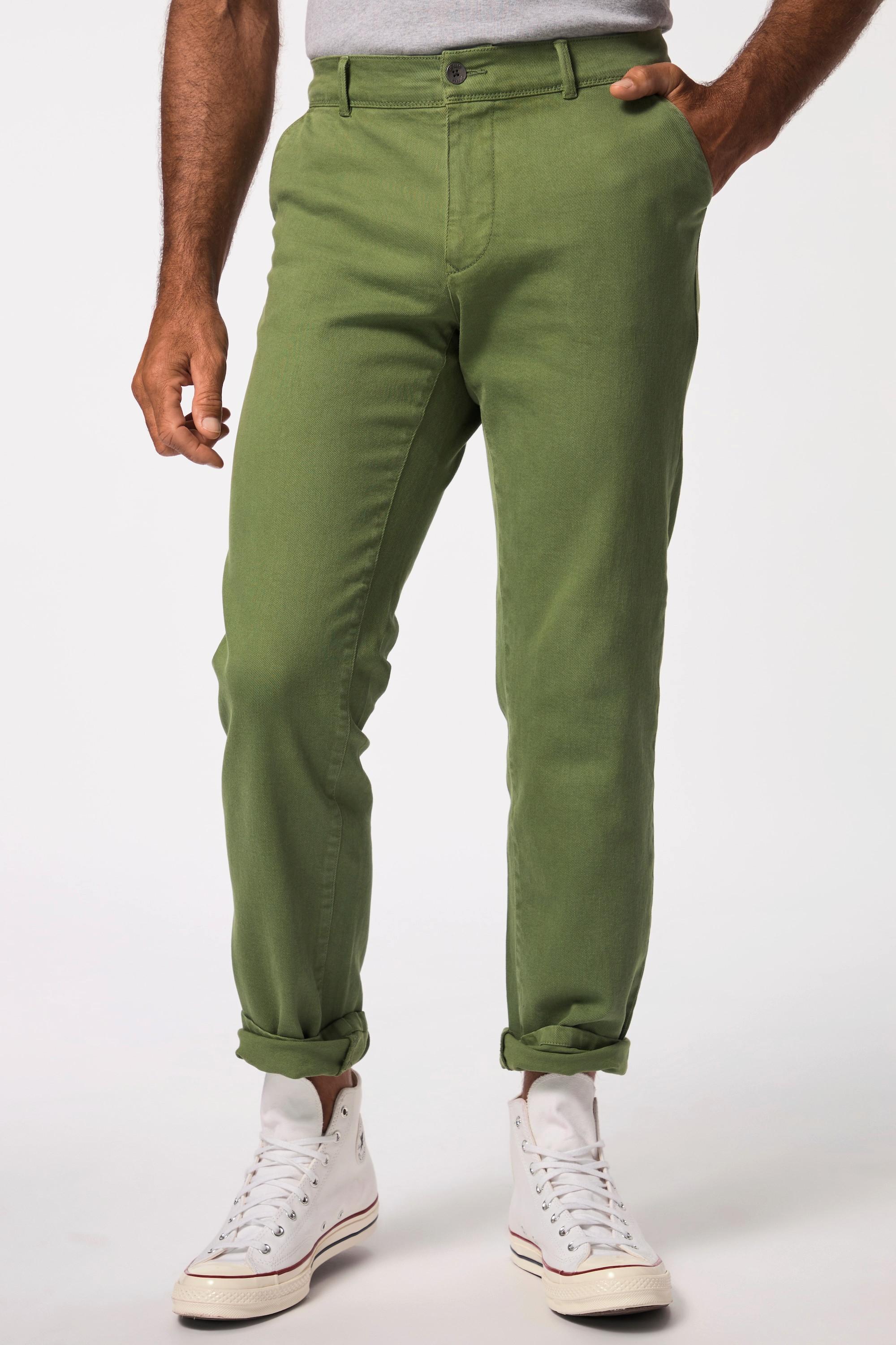 JP1880  Pantaloni chino con taglio speciale per l'addome, davanti liscio e gamba dritta, fino alla tg. 72 