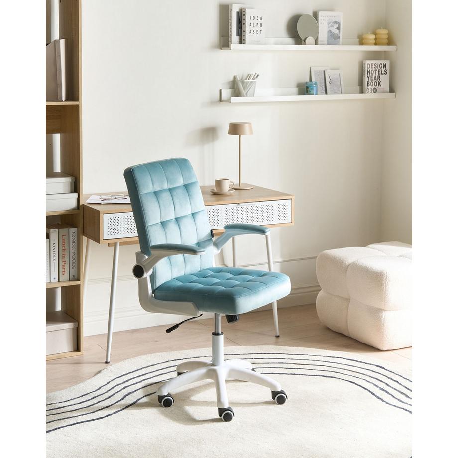 Beliani Chaise de bureau en Velours Scandinave DANDY  
