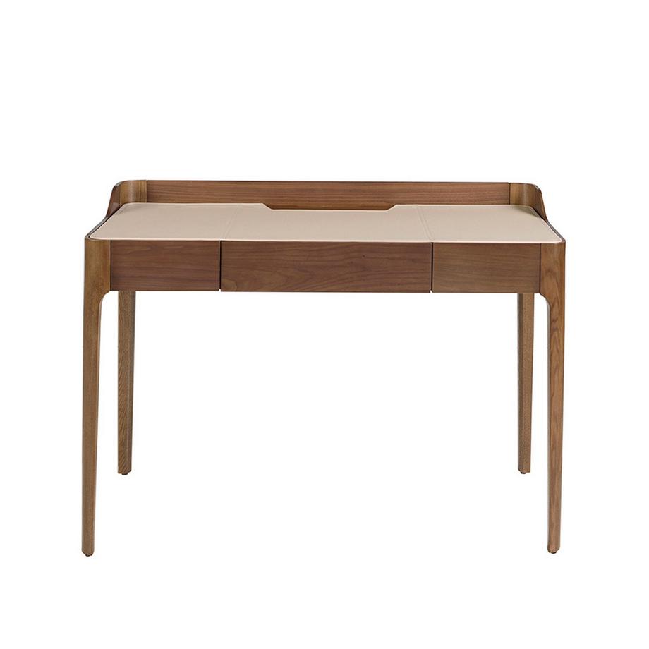 ANGEL CERDA Bureau avec plateau en simili cuir et noyer  