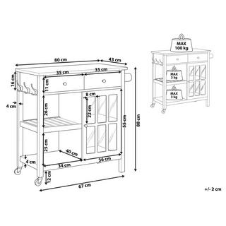 Beliani Chariot de cuisine en MDF Scandinave GENOA  