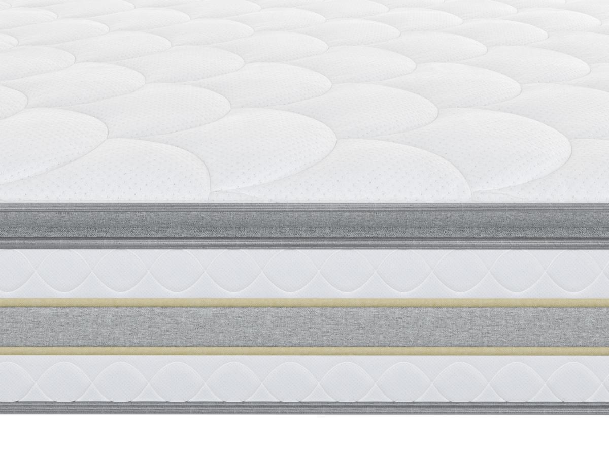 DREAMEA Set aus Bettgestell mit Bettkasten + Taschenfederkernmatratze & Topper - 140 x 190 cm - Stärke 29 cm - Holzfarben hell - CANTERBURY von YSMÉE  