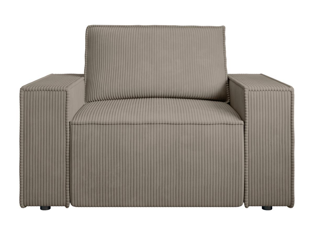 PASCAL MORABITO Fauteuil en velours côtelé taupe AMELIA  