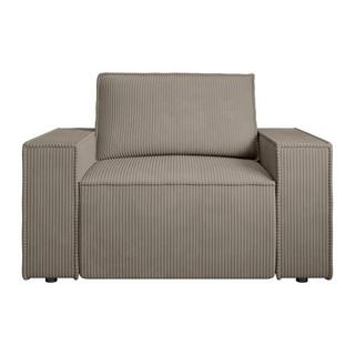 PASCAL MORABITO Fauteuil en velours côtelé taupe AMELIA  