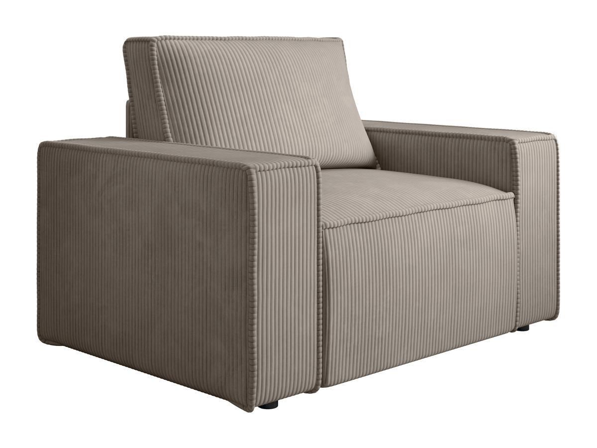 PASCAL MORABITO Fauteuil en velours côtelé taupe AMELIA  