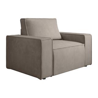 PASCAL MORABITO Fauteuil en velours côtelé taupe AMELIA  