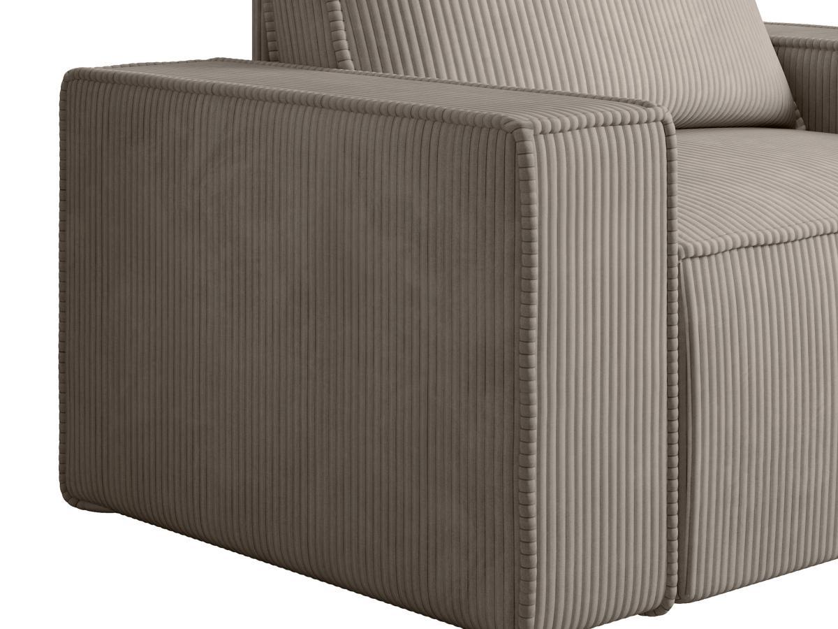 PASCAL MORABITO Fauteuil en velours côtelé taupe AMELIA  