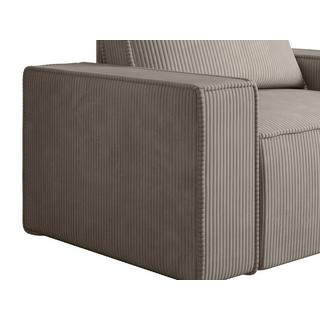 PASCAL MORABITO Fauteuil en velours côtelé taupe AMELIA  