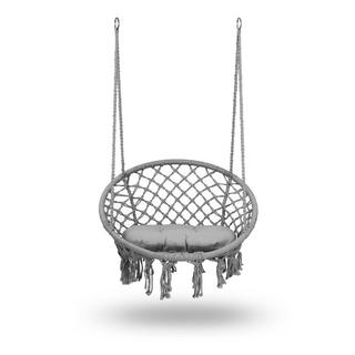 B2X Poltrona da giardino sospesa BOHO grigia con cuscino  