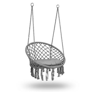 B2X Poltrona da giardino sospesa BOHO grigia con cuscino  
