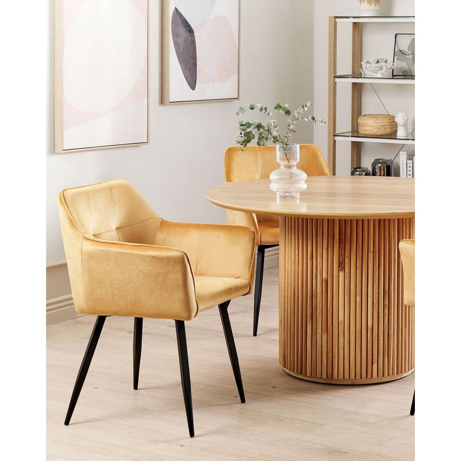 Beliani Lot de 2 chaises de salle à manger en Velours Moderne JASMIN  