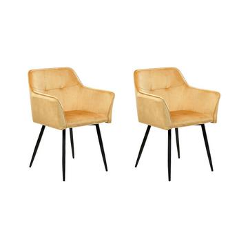 Lot de 2 chaises de salle à manger en Velours Moderne JASMIN