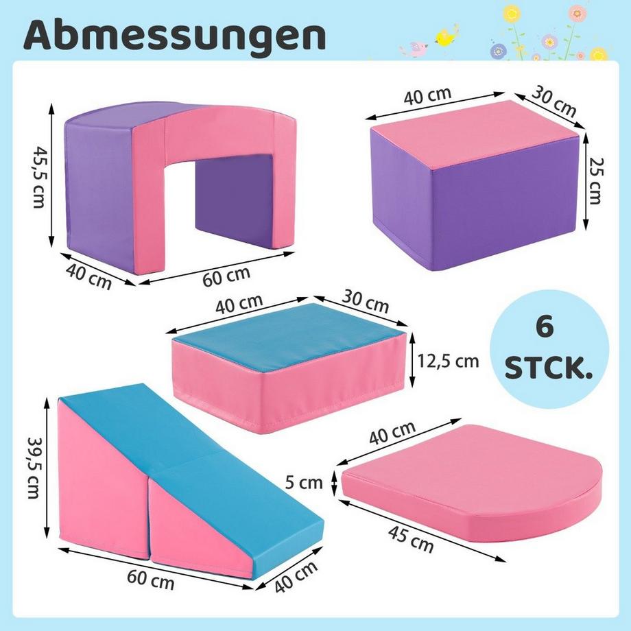 Northix  Schaumstoff-Kletterblöcke-Set für Kleinkinder 