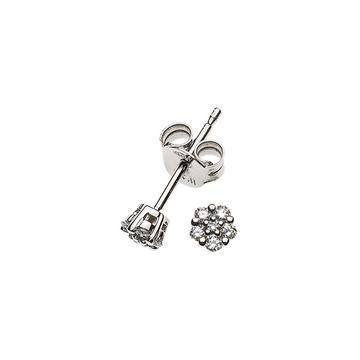 Clous d'oreilles en or blanc 750 diamants 0,12ct. 4mm