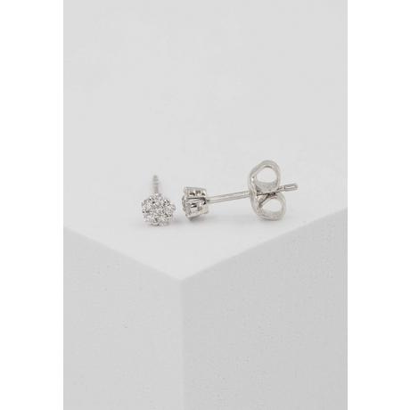 MUAU Schmuck  Diamantohrringe Weissgold 750 Brillanten 0.12ct. 4mm 