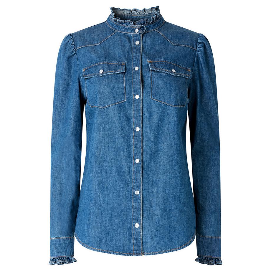 Joe Browns Camicetta di Jeans Collo con Volant  