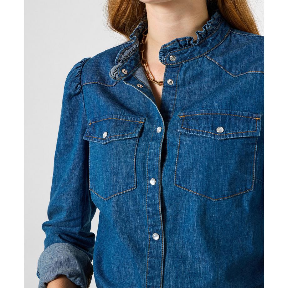 Joe Browns Camicetta di Jeans Collo con Volant  