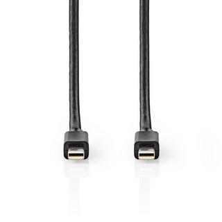 Nedis  Cavo Mini DisplayPort | DisplayPort 1.4 | Mini DisplayPort Hane | Mini DisplayPort Hane | 48 Gbps | Nickelplaterad | 2,00 m | Rotondo | PVC | Svart | Blister 