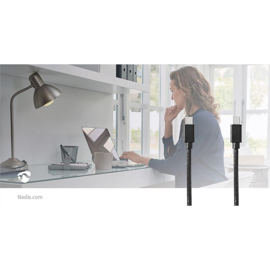 Nedis  Câble mini DisplayPort | DisplayPort 1.4 | Mini DisplayPort Hane | Mini DisplayPort Hane | 48 Gbps | Nickelplaterad | 2.00 m | Rond | PVC | Svart | Blister 