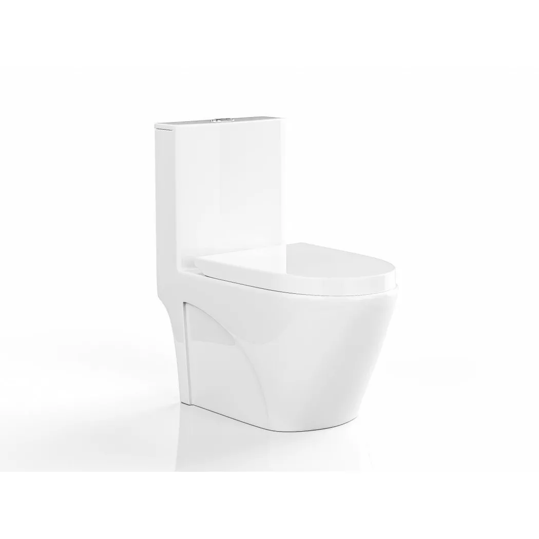 Vente-unique Gloss White Ceramic Floor-Standing WC - Vertical Outlet - NAGILAM