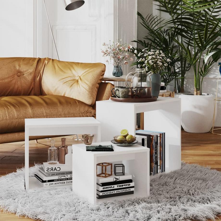 VidaXL Table gigogne bois d'ingénierie  