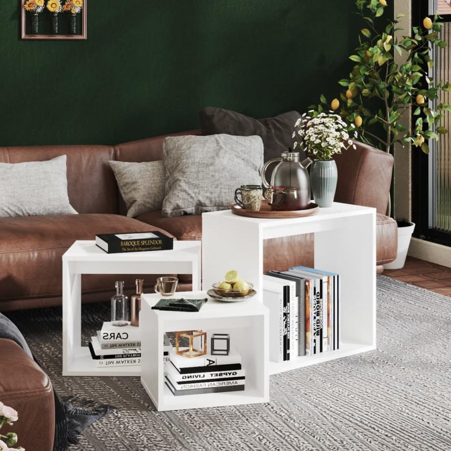 VidaXL Table gigogne bois d'ingénierie  