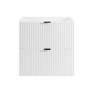 Vente-unique Waschbeckenunterschrank hängend - Streifenoptik - Weiß matt - 60 cm - ZEVINI  