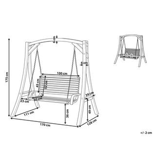 Beliani Hollywoodschaukel aus Lärchenholz Klassisch NOVARA  