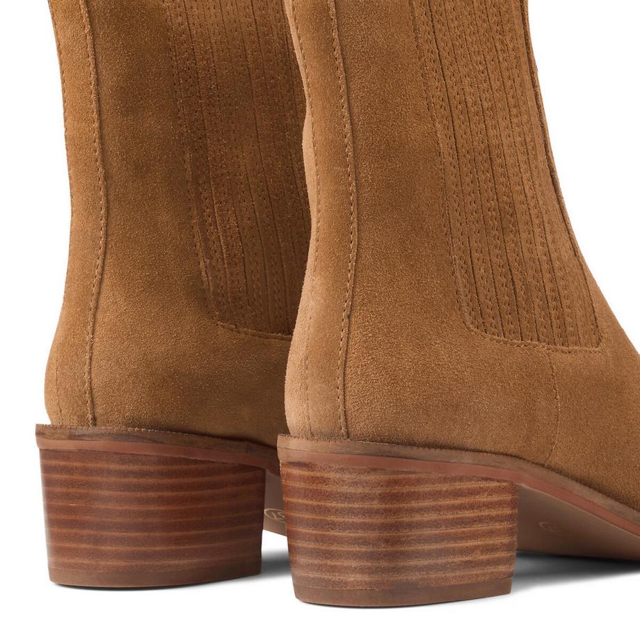 La Redoute Collections  Boots en croûte de cuir vachette talon large 