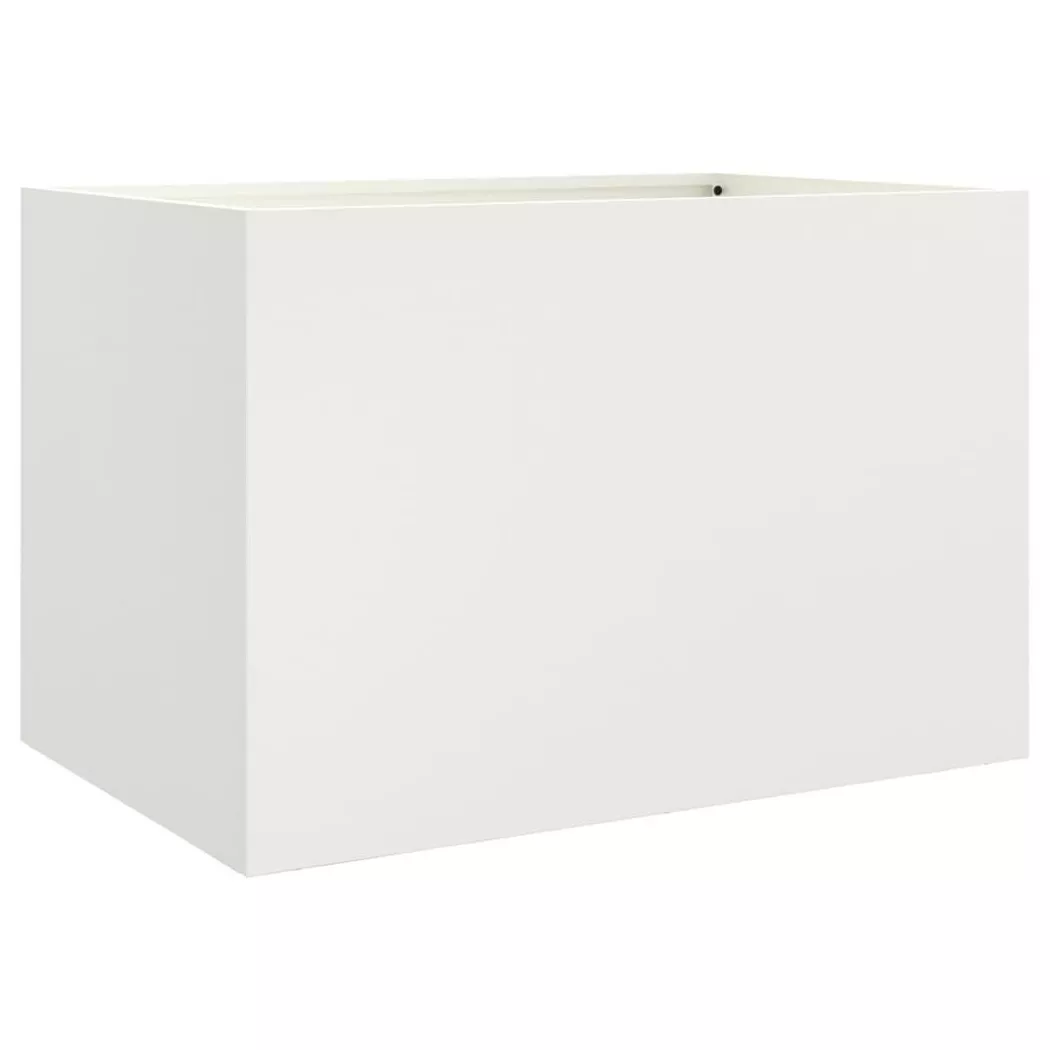 Jardinière blanc 62x40x39 cm acier laminé à froid