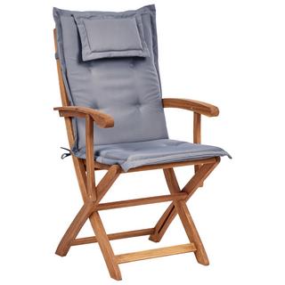 Beliani Lot de 2 chaises de jardin avec coussins en Acacia Traditionnel MAUI II  