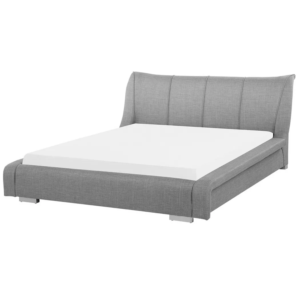 Beliani - Wasserbett aus Stoff  NANTES, Rauch