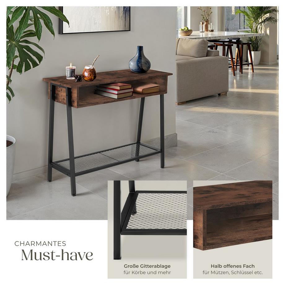 Tectake Tavolo console Tralee stile industriale  