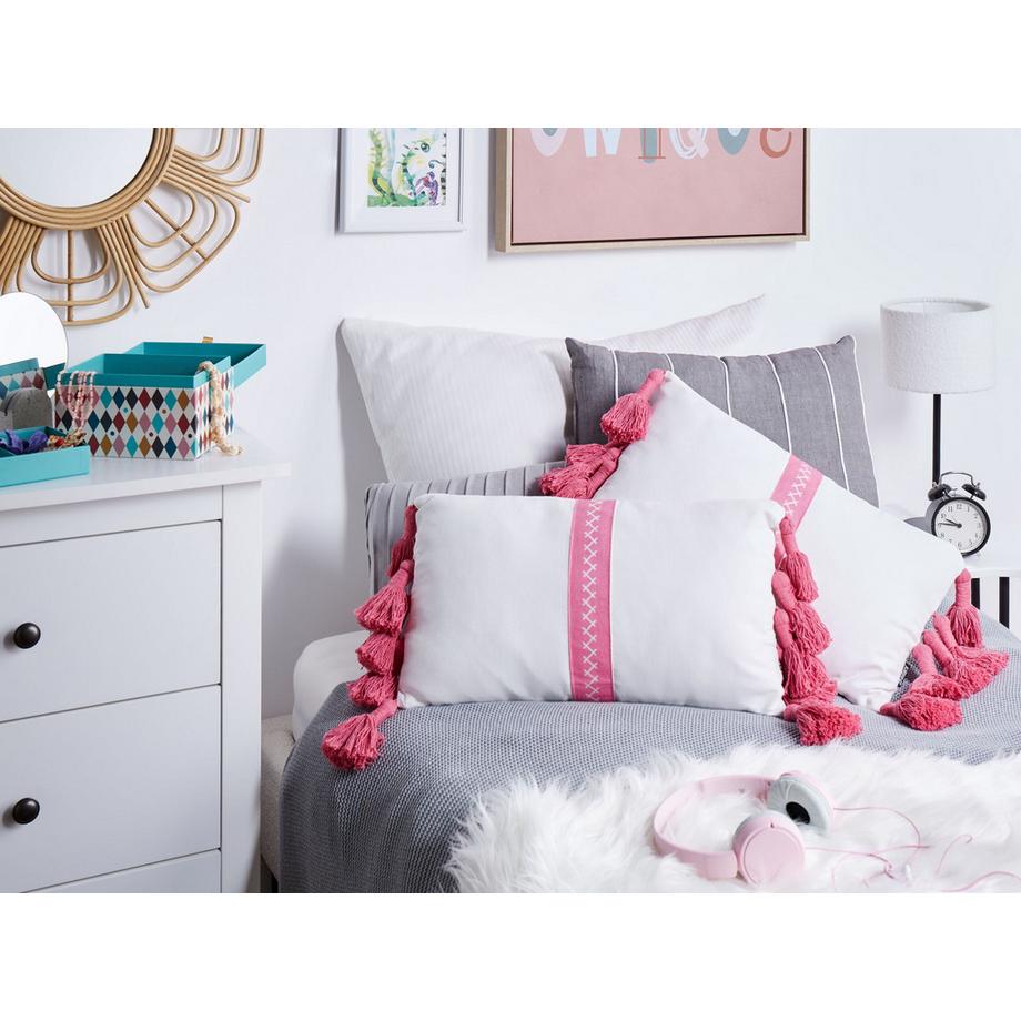 Beliani Dekokissen 2er Set aus Baumwolle Boho LOVELY  