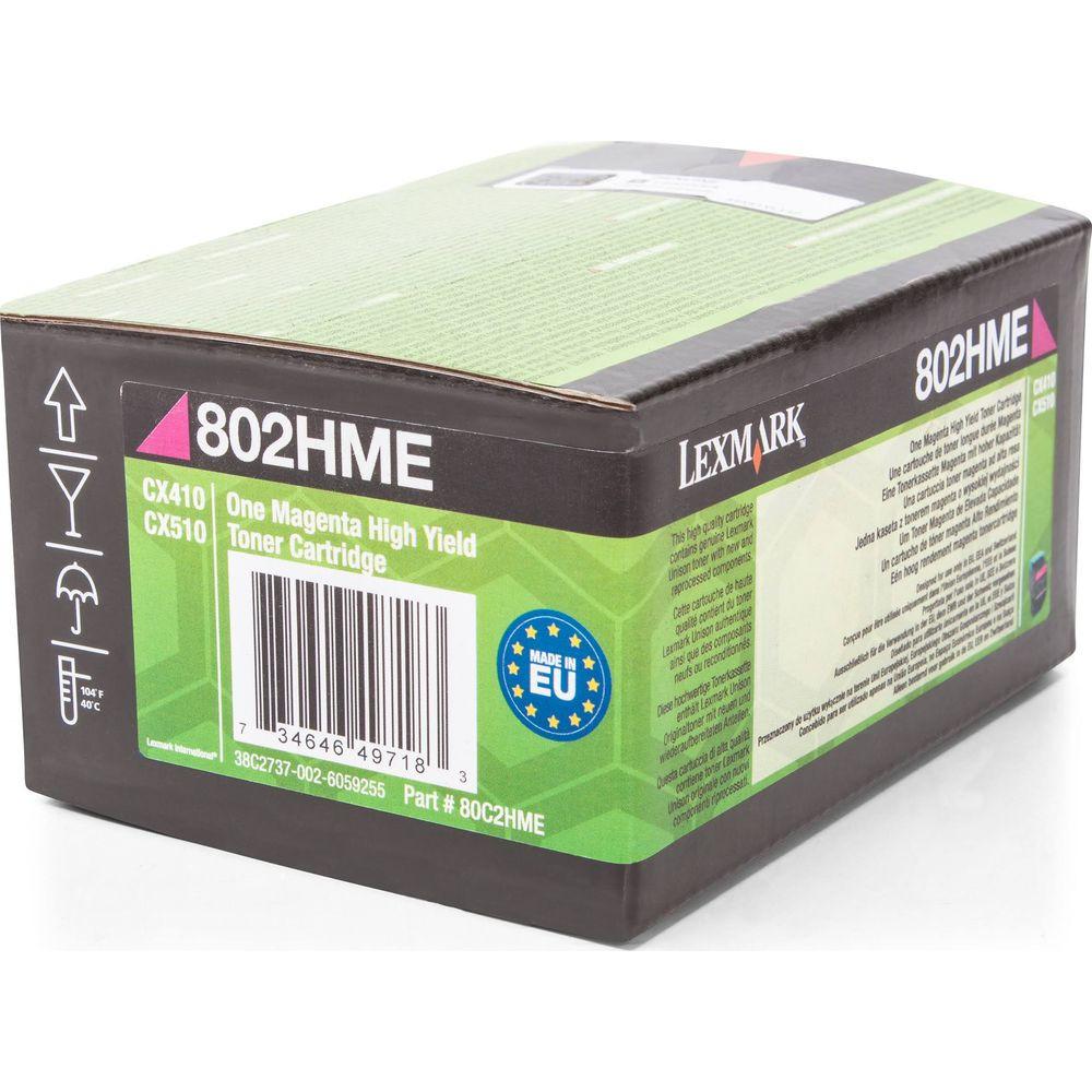 Lexmark  80C2HME cartuccia toner 1 pz Originale Magenta 