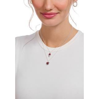 Thomas Sabo  Halskette Mit Rotem Rosenanhänger Und Kaltem Email 